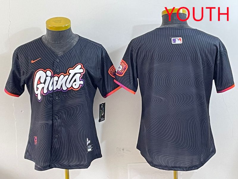 Youth San Francisco Giants Blank Black Second generation Joint Name 2025 Nike MLB Jersey style 1